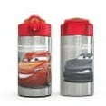 thumbnail image 6 of Zak Designs 15.5 oz Kids Water Bottle Stainless Steel with Push-Button Spout and Locking Cover, Cars Lightning McQueen, 6 of 8