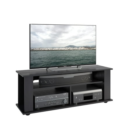 CorLiving Bakersfield TV / Component Stand in Ravenwood Black, for up to 55" TVs