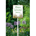thumbnail image 5 of Eveokoki (4.6X6) IN Please Do Not Trim Or Spray The Plants Yard Sign With Metal Stake Lawn Sign Stand Outside Garden Farm Tin Signs Wildflowers Butterfly Outdoor Fence Retro Decorations, 5 of 6