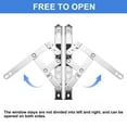 thumbnail image 4 of 4Pcs Casement Window Hinge, 8-inch Stainless Steel Friction Stay Hinges Duty Concealed Hinge Window Latch Lock for Awning Hopper Transom Window, Silver, 4 of 6