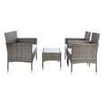 thumbnail image 4 of SAFAVIEH Abdul Outdoor Patio 4 Pc Conversation Set, Grey Brown/White, 4 of 13