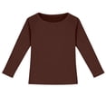 thumbnail image 4 of Kureaily Girls Long Sleeve Ribbed Raglan Tee Stretchy Casual Basic Fit Crew Neck Shirt For Kids Youth/ 9-10 Years/ Big Kid (Brown), 4 of 5