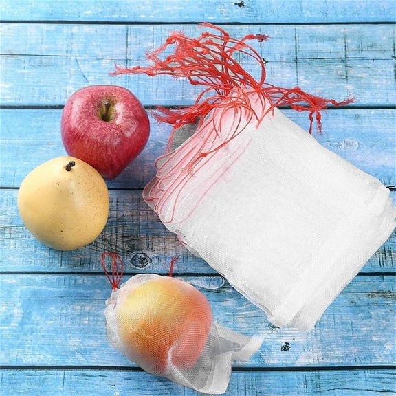 13.78 Inch Fruit Vegetable Insect Proof Mesh Bag, 100PCS Fruit Protection Bags Protective Mesh Cover for Fruit Trees, Garden Mesh Netting Barrier Bag Nylon Nursery Bags Fruit Bags Plant Covers