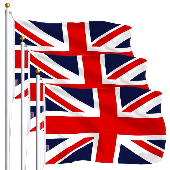 UK British Flag 3x5FT 3-Pack Printed Polyester By G128