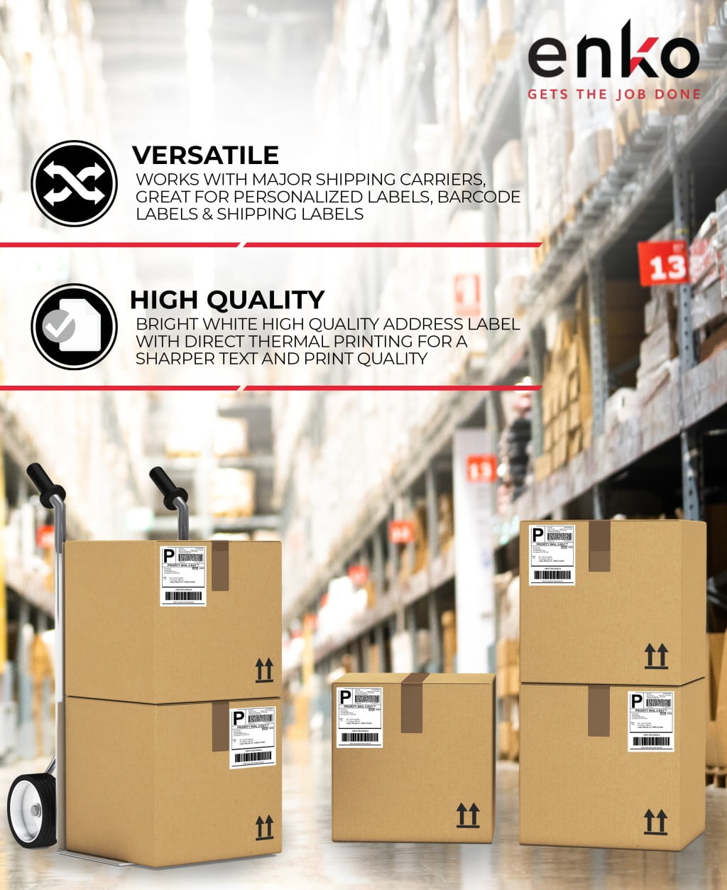 Label & More 4" x 6" Fanfold Direct Thermal Labels Compatible for Rollo Zebra Printer Labels - White Shipping Mailing Postage Labels, Perforated, Permanent Adhesive (2 Stack - 1000 Labels)