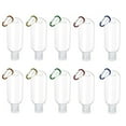 thumbnail image 1 of Porte-clés en Plastique Transparent de Voyage Bouteilles Étanches Contenants Vides Bouchon Rabattable 10 Pcs, 1 of 6