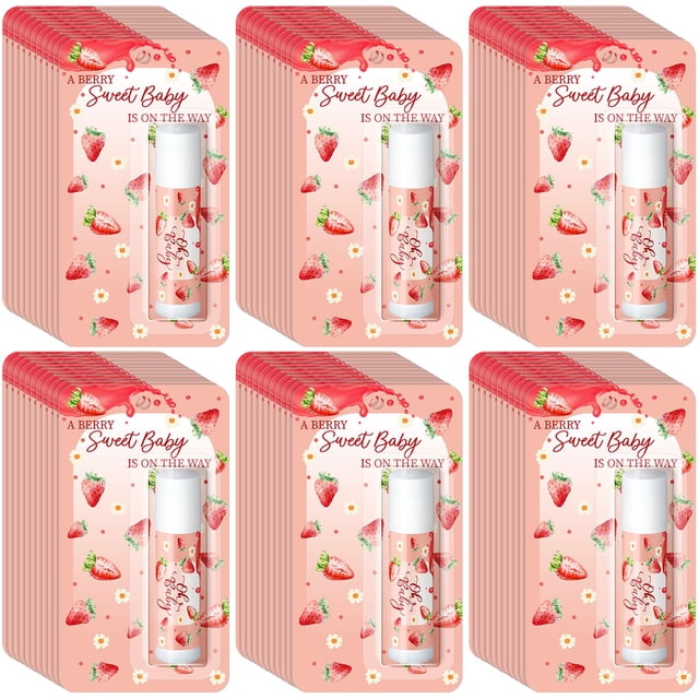 Bálsamos labiales Sacubee Sweet Strawberry, 30 unidades, 4,25 ml, Baby Shower