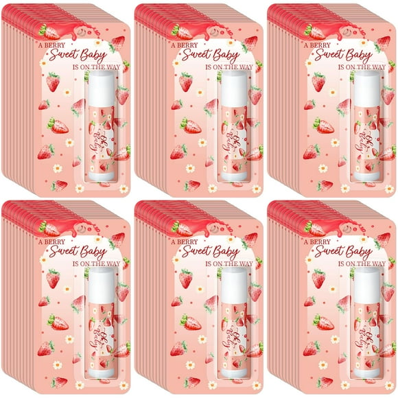 Bálsamos labiales Sacubee Sweet Strawberry, 30 unidades, 4,25 ml, Baby Shower