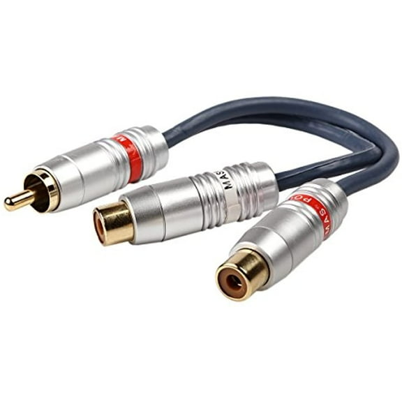 King Auto Parts, 91METALx1, 7 INCHES, Brand New,1 RCA Male to 2 Female Splitter, Micro