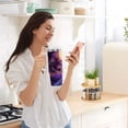 thumbnail image 5 of Yayeee 40oz Stainless Steel Tumbler with Straw and Handle Double-Wall Insulated Travel Water Bottle, Night Purple Road, 5 of 8
