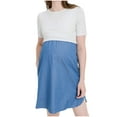 thumbnail image 1 of Tranfacy Robe de Maternité à Manches Courtes pour Femmes, Robe de Maternité Grande Taille, Chemise de Nuit de Maternité d'Allaitement à Manches Courtes à Col Rond avec Soutien-Gorge Intégré Tenue de Nuit pour Post-Partum, 1 of 3