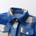 thumbnail image 5 of Hpapadks Girls Tops Kids Long Sleeve Lapel Button Down Plaid Shirt Coat Tops with Pockets Boys Shirts Dark Blue 12 Months-18 Months, 5 of 5