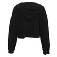 thumbnail image 3 of Cropped Hoodies for Women 2025 Fall Winter Lightweight Long Sleeve Plain Hooded Sweatshirt Pullover Tops, 3 of 6