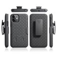 thumbnail image 3 of Compatible with Apple iPhone 11 Case with [Tempered Glass Screen Protector Belt Clip Holster] Hybrid ShockProof Armor Protection Phone Cover [Black], 3 of 6