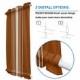 thumbnail image 3 of Burnt Orange Beige Striped Door Curtains for Door Window, French Sidelight Front Back Door Curtains With Tieback, Modern Farmhouse Retro Lines Kitchen Rod Pocket Drapes Panel, 25"x40", 3 of 5