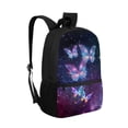 thumbnail image 2 of KUIFORTI Galaxy Butterfly Bookbag for Girls Elementary School Kids School Backpack Waterproof 17 Inch Zipper School Bag with Adjustable Strap & Side Pockets for Water Bottle, 2 of 6