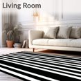 thumbnail image 2 of Flatwoven High Traffic Area Rug, Chic Black with Striped, Non Slip, Stain Resistant, Washable Area Rugs for Living Room, Bedroom(Black, 8X10), 2 of 8