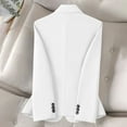 thumbnail image 4 of Htigea Women's Suit Jackets Solid Color Lapel Business Blazers Dressy Long Sleeve Button Down Cardigan Outfit with Pockets White,L, 4 of 5