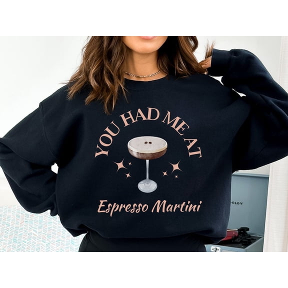 Espresso Martini Sweatshirt, Apres Ski Coffee Lover Hoodie, Trendy Cocktail Crewneck Gift for Her
