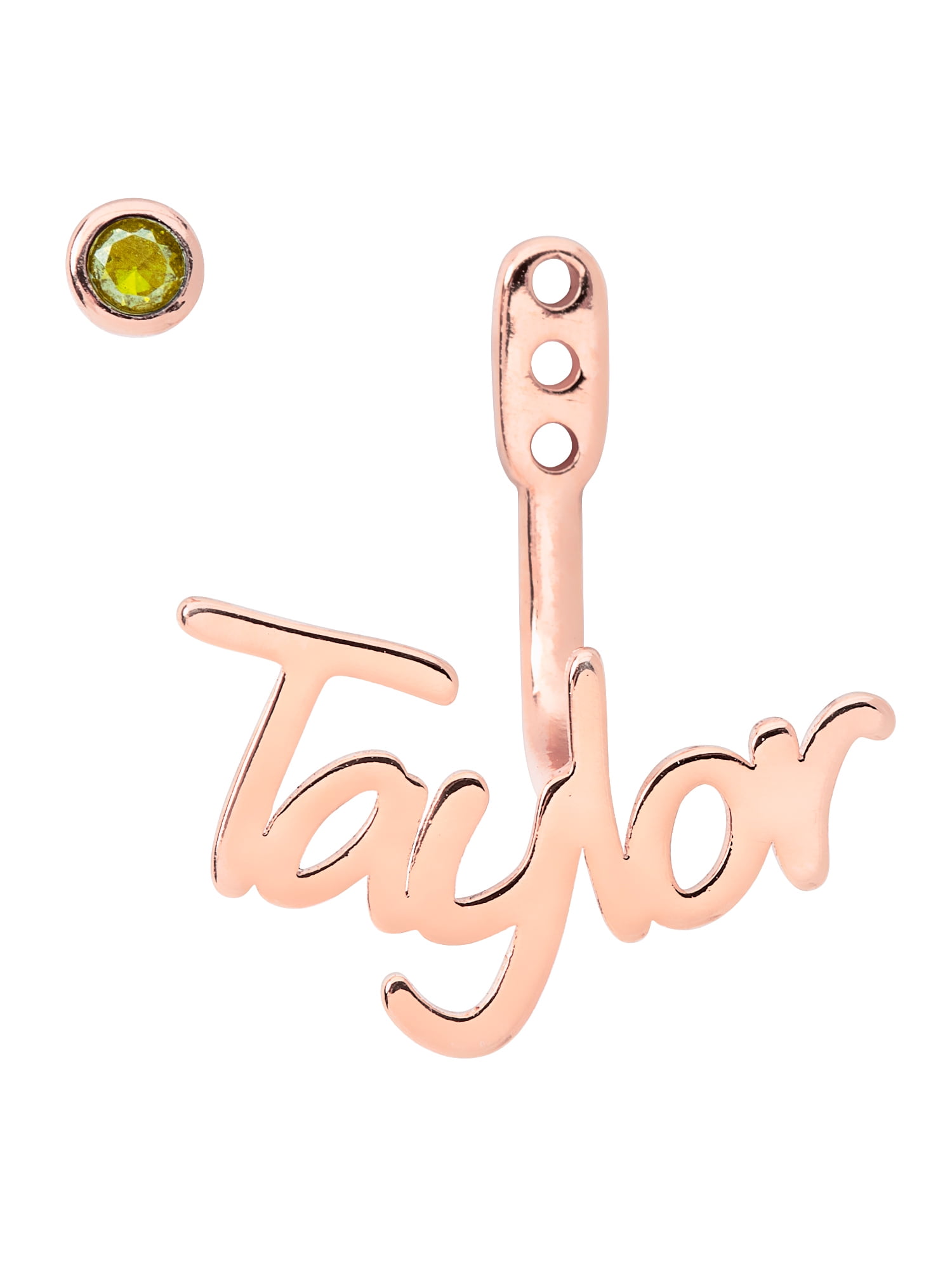 Personalized Planet Name and Birthstone Front/ Back Earrings ,Women's