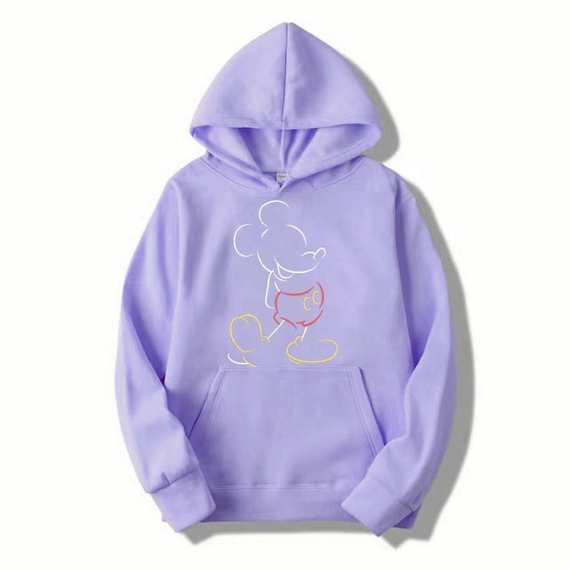 Mickey Mouse Line Pop Unisex Hoodie Cartoon Fashion Couple Oversized Sweatshirt Tops Spring Autumn Pullover