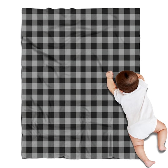 Gray Black Checkerboard Checkered Pattern Blanket,Comfortable Soft Flannel Throw Blanket,All Season,Warm Lightweight Blankets for Sofa Bed Couch Living Room Chair,30"x40"