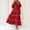 Red summer dresses, variant on pimelu Dresses for Women Formal Dresses for Women Button Down Loose Flowy Ruffle Swing Puff Sleeve Dress with Belt Summer Elegant Solid Short Sleeve V-Neck Ladies Long Sundress