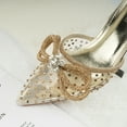 thumbnail image 3 of JENN ARDOR Women's Low Heels Slingback Bow Kitten Pumps Rhinestone Dressy Shoes, 3 of 5