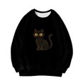 thumbnail image 4 of EnJoCho Girls Crewneck Sweatshirt, Long Sleeve Soft Fleece Cute Printed, Oversized Pullover Top for Halloween Back-to-School Daily Playground Casual Outfits, 4 of 4