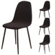 thumbnail image 1 of Juego de 4 fundas elásticas para asientos de sillas de comedor de licra y jacquard en color gris, 1 of 8