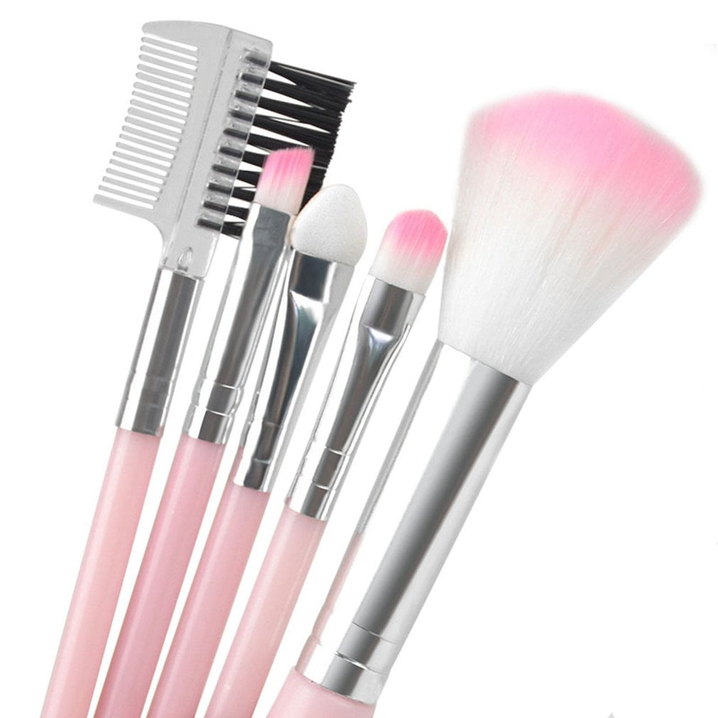 Pink Brush Set Of Five Brushes Makeup Brush Fine Hair Nylon Eye Shadow