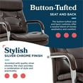 thumbnail image 6 of Maklaine Executive MidBack Office Chair Bonded Leather Brown and Chrome, 6 of 10