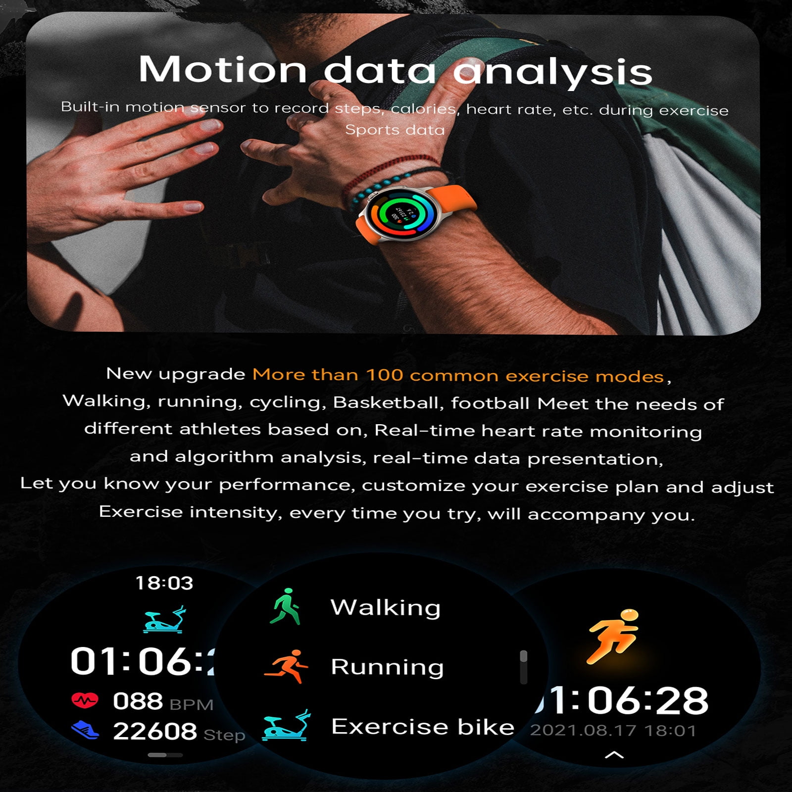 EIGIIS Smart Watch Answer Make Call AMOLED Smartwatch for Android and iOS Phones with Bluetooth Call/Dial Fitness Activity Tracking