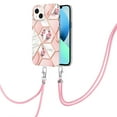 thumbnail image 3 of Case for iPhone 16 protective case, Flower Marble Pattern Case With Lanyard And Camera Lens Protection Shockproof Silicone Tpu Slim Protective Cover, 3 of 6