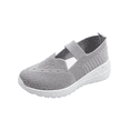 thumbnail image 2 of pwidon Toddler Girls Mary Jane Walking Shoes Breathable Mesh Non Slip Lightweight Kids Casual Sneakers Gray 26, 2 of 5