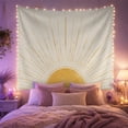 thumbnail image 2 of Golden Sunburst Rays Radiating Against Off-White Background Serene Celestial for Boho Decor Lovers Modern Wall Art Decor Birthday Gift Tapestry Wall Hanging for Bedroom and Dorm, 2 of 7