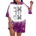 thumbnail image 1 of T-shirts Décontractés pour Femmes Haut de Baseball Manches Courtes Col Rond Hauts Courts pour Femmes Polyester 1 Pce, 1 of 6