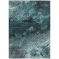 thumbnail image 2 of 8' X 10' Teal Blue Aqua And Gray Abstract Washable Indoor Outdoor Area Rug, 2 of 5