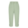 thumbnail image 5 of Bovxnpu Plus Size Pants For Women, Cargo Capris Pants for Women Cropped Trouser, Women Solid Color Pants With Elastic Waist Casual Work Clothes Belt Pockets S, 5 of 6