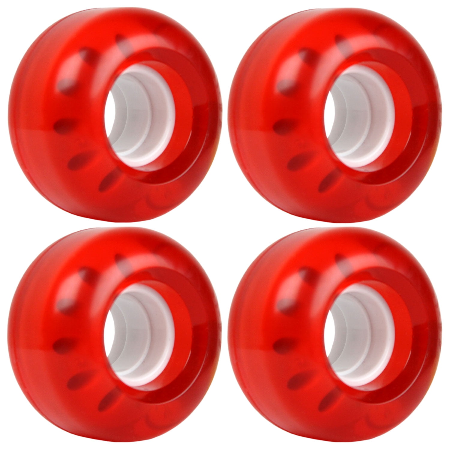 SKATEBOARD CRUISER WHEELS SET 56mm x 34mm 78A 186C Red Clear Walmart