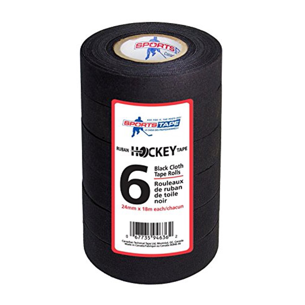 Sportstapee Hockey Tape 6 Roll Multipack (Black)