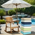 thumbnail image 3 of BPS 21x21 Inch Outdoor Chair Cushion Set of 2, Water Resistant Patio Furniture Cushions with Adjustable Straps & Removable Cover for Patio, Deck, or Garden, Ivory, 3 of 9