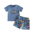 thumbnail image 3 of WhouRiu Boys Casual Outfits Short Sleeve Brother Letter Graphic Tees Shorts Sets Baby Summer Clothes, 3 of 3