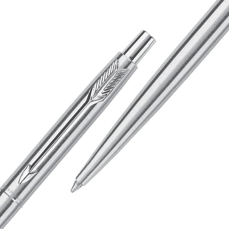 Parker Classic Stainless Steel Chrome Trim Pen with Blue Ink