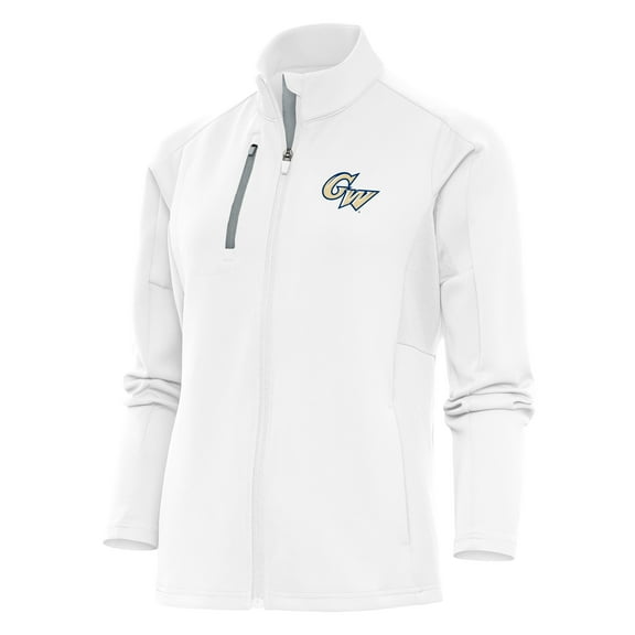 Women's Antigua  White George Washington University Generation Full-Zip Jacket