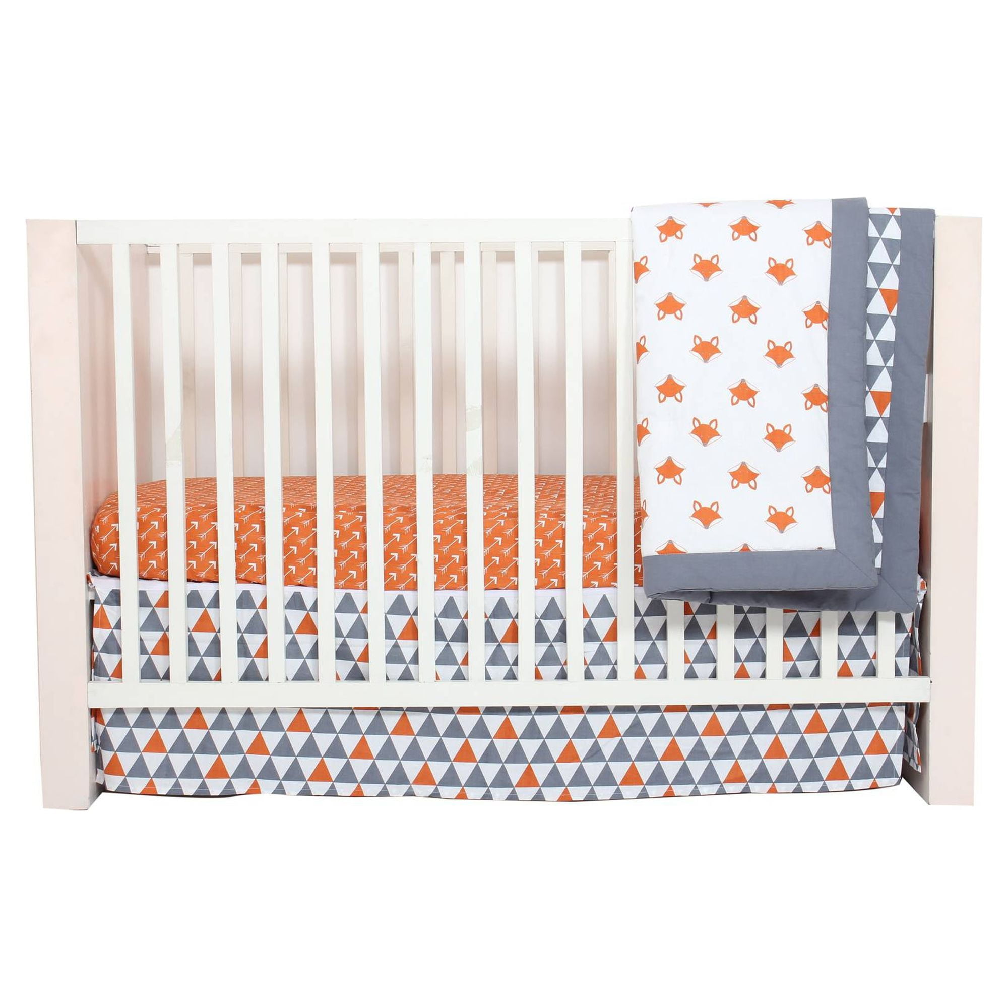 Bacati Contemporary 200 10 Piece, Crib with Comforter, Sheets, Crib Skirt, Mobile, Diaper Stacker, Wall Hangings, Window Valance