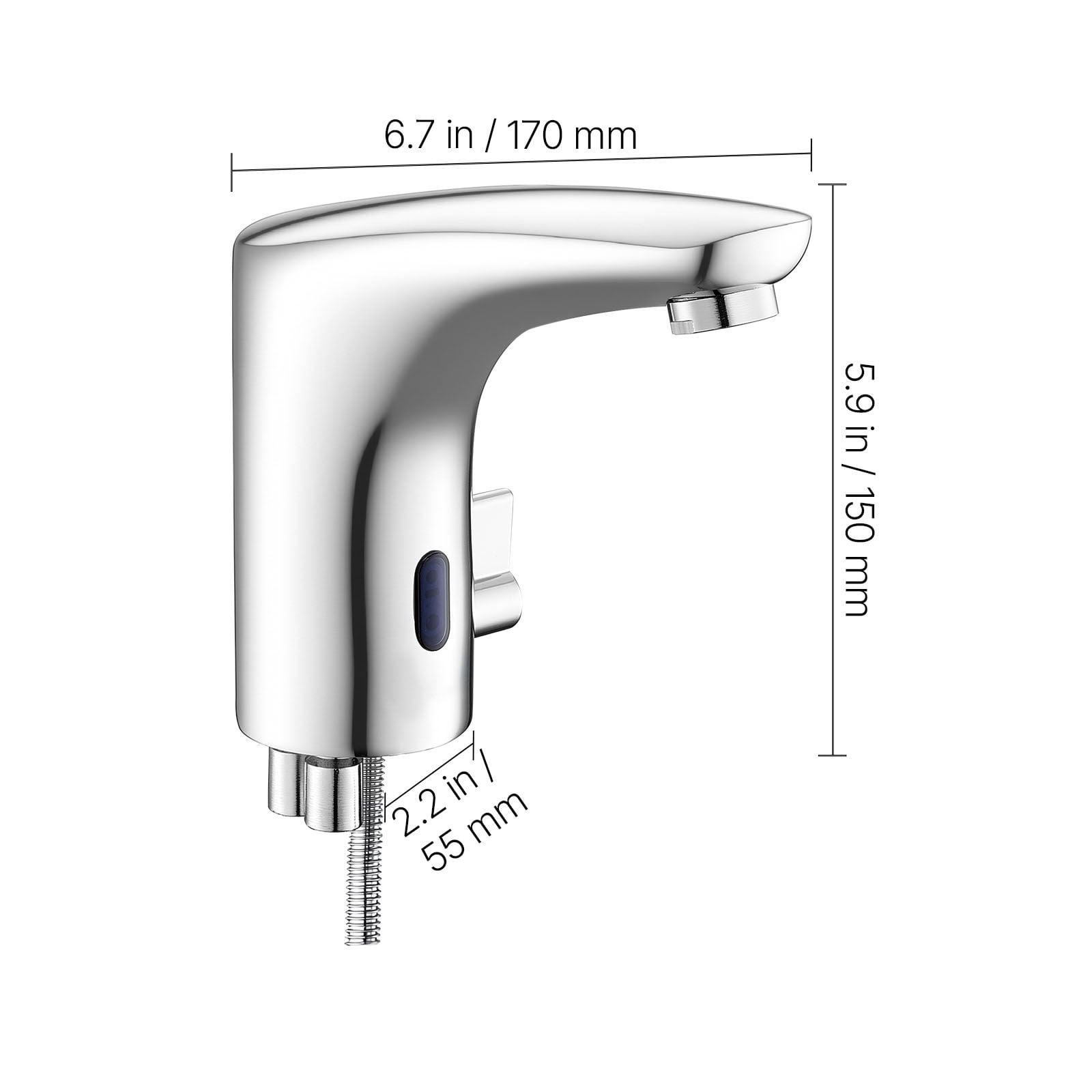 Touchless Bathroom Sink Faucet Infrared Sensor Automatic Hot/Cold Water Adjustable Brass for Home Office Hotel