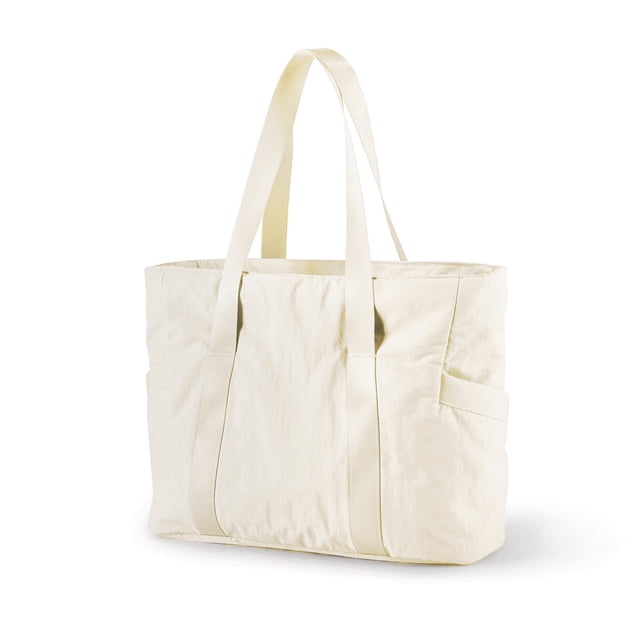Spacious Wear-Resistant Canvas Multi-Functional Tote Bag - 39x31x15.5cm, 0.35kg, with Dual Side Pockets for Organized Storage, Wide Straps for Shoulder/Hand Carry, Ideal for Daily Commuting &