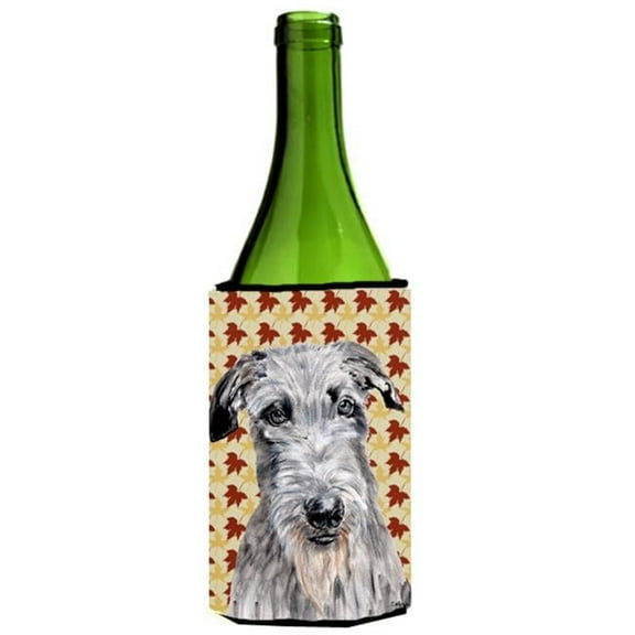 Scottish Deerhound Fall Leaves Wine bottle sleeve Hugger  24 Oz.