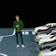thumbnail image 2 of Mini 1:64 Diorama de personaje pintado Figura deportiva Muñeca Carretera Edificio Escenario beber hombre verde, 2 of 7